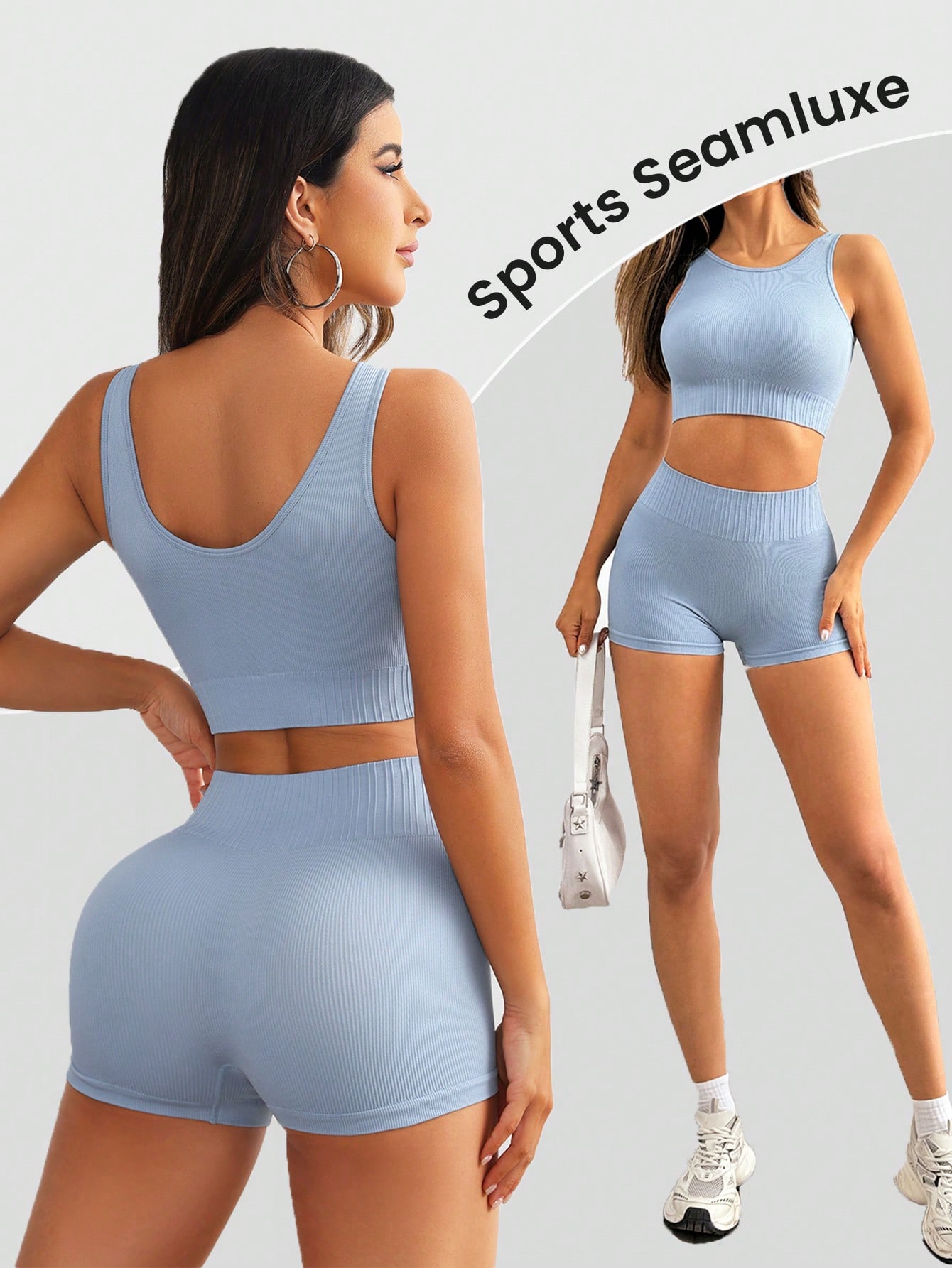 Women Seamless Ribbed Yoga Set - đánh giá và giá Tank Top Ribbed